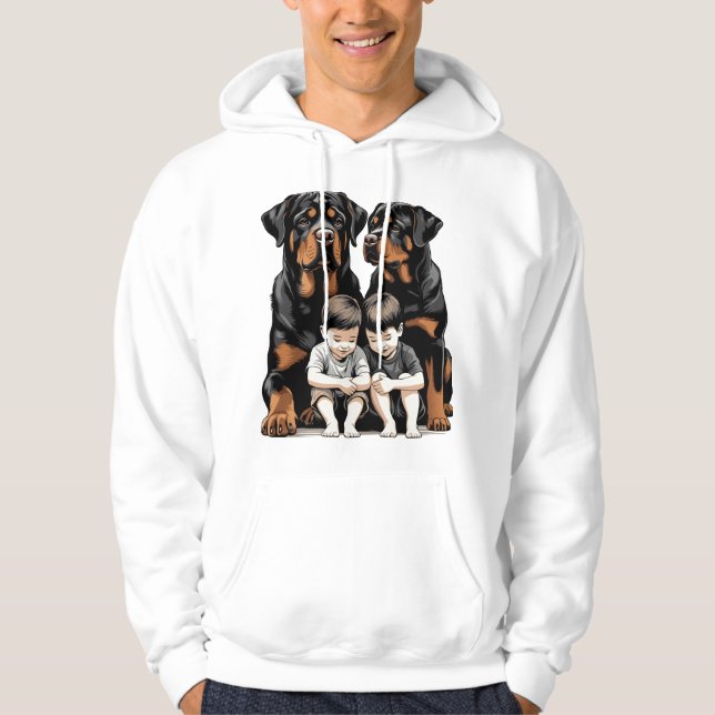 Rottweilers, Protective Family Pet Hoodie (Vorderseite)