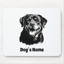 Rottweilers Schwarz-Weiß-Silhoutte Mousepad