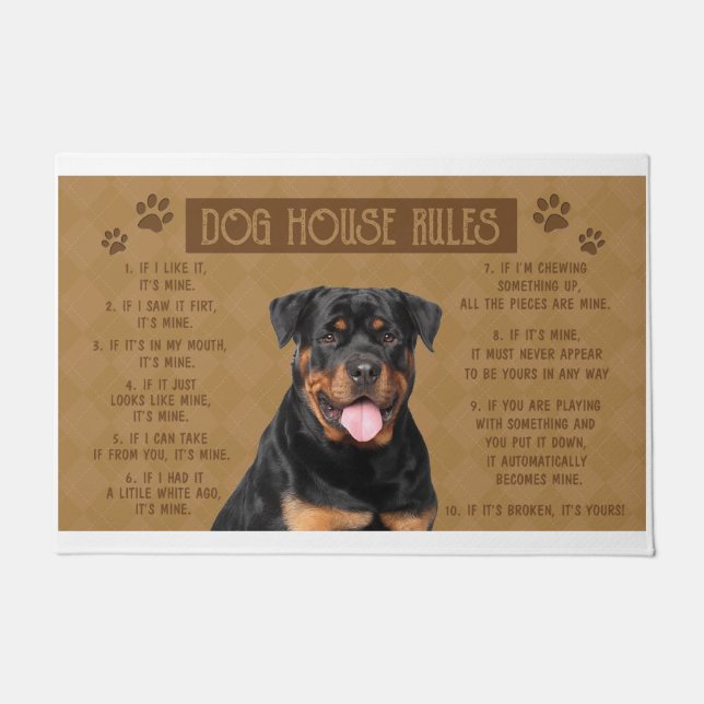 Rottweler Dog House Regeln, wenn es kaputt ist, da Fußmatte (Vorderseite)