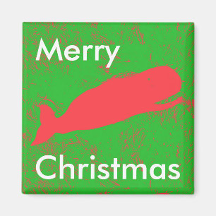 Rotwal auf grün Frohe Weihnachtsmagnete Magnet