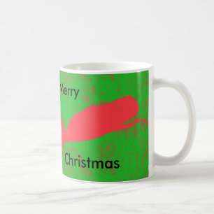 Rotwal, grüne frohe Weihnachtsfeier Tasse
