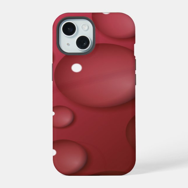 Rotwassertropfmuster iPhone 15 Hülle (Rückseite)