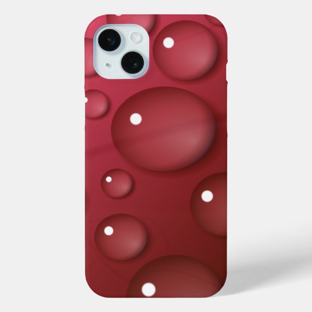 Rotwassertropfmuster iPhone 15 Mini Hülle (Rückseite)