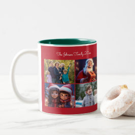 Rotweihnachtsfamilie Zweifarbige Tasse