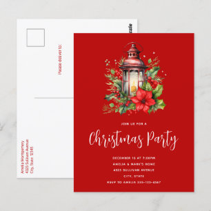 Rotweihnachtskletterfest Poinsettia Party Einladun Postkarte