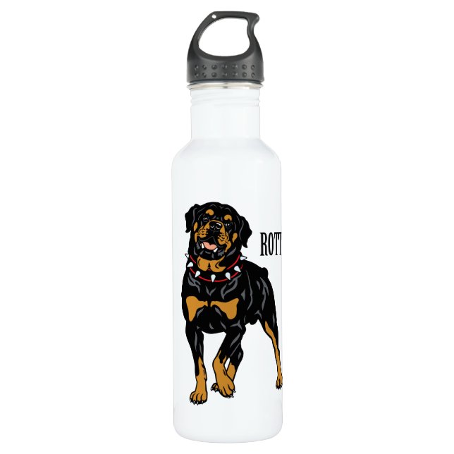Rotweiler Edelstahlflasche (Vorderseite)