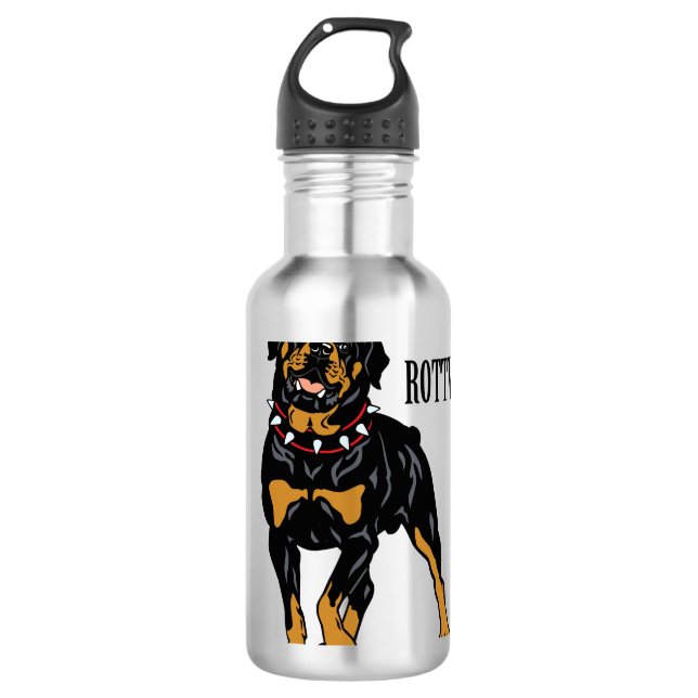 Rotweiler Edelstahlflasche (Vorderseite)