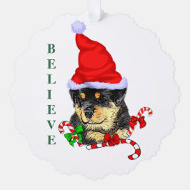 Rotweiler Weihnachten Ornament Karte