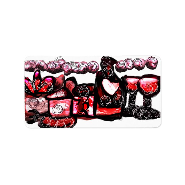 Rotwein Adressaufkleber (Vorne)