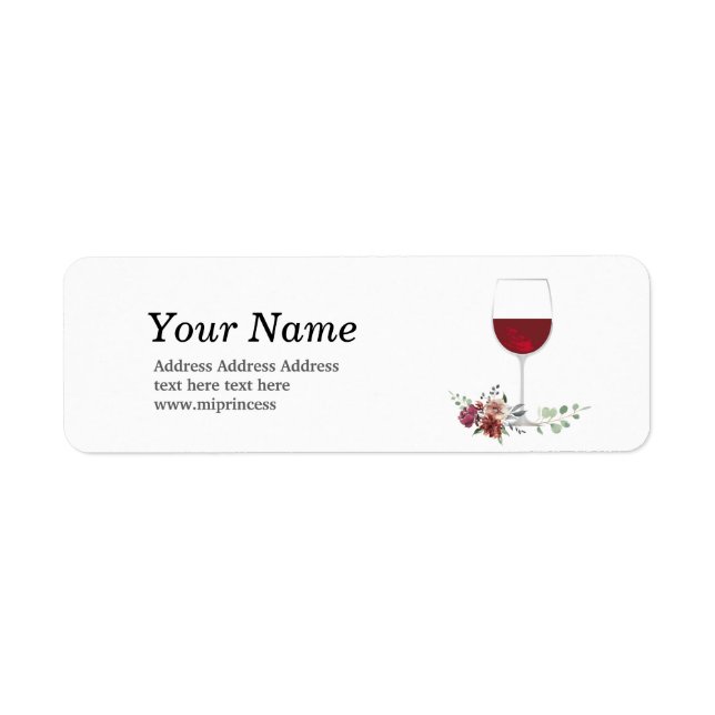 Rotwein, Aufkleber für Rücksendeadressen (Vorne)