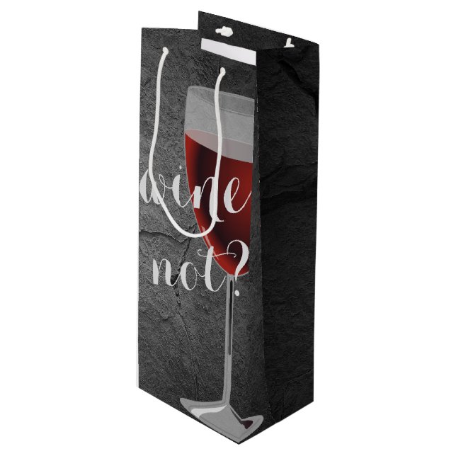 Rotwein aus Glas Geschenktüte Für Weinflaschen (Vorderseite Schrägansicht)