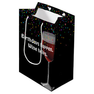 Rotwein Birthday Mittlere Geschenktasche Geschenktüte