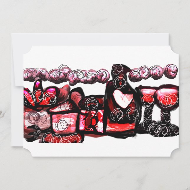 Rotwein Einladung (Vorderseite)