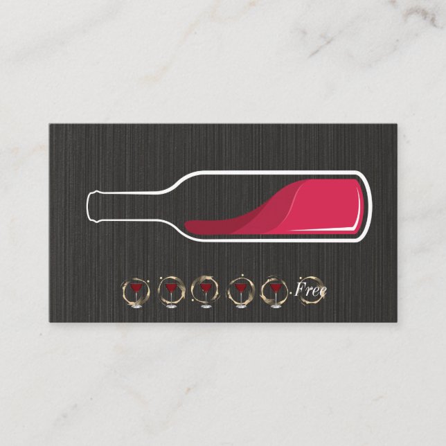 Rotwein Flasche | Lochkarte Visitenkarte (Vorderseite)