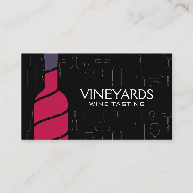 Rotwein Flasche | Muster für Weinzubehör Visitenkarte (Vorderseite)