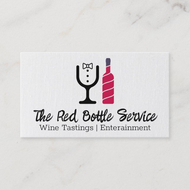 Rotwein Flasche | Tux-Glass-Logo Visitenkarte (Vorderseite)