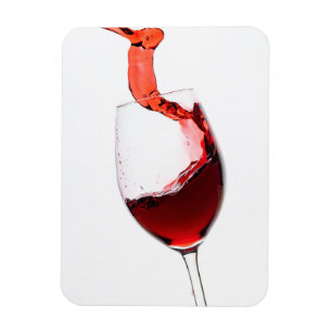 Rotwein fließt ins Weinglas Magnet