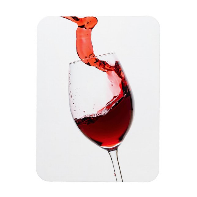 Rotwein fließt ins Weinglas Magnet (Vertikal)