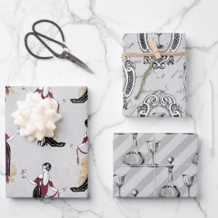 Rotwein französischer Wein Geschenkpapier Set