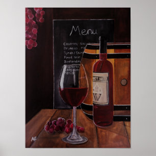 Rotwein-Gemälde von Alfred Fox Poster