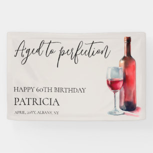 Rotwein gereift bis zur Vollkommenheit 60. Geburts Banner