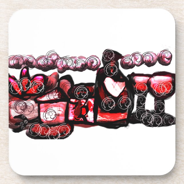 Rotwein Getränkeuntersetzer (Vorderseite)