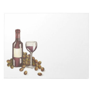 Rotwein Glas Flasche Weinkeller Weinkultur und Bar Notizblock