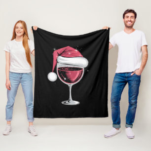Rotwein Glas Weihnachten Lustiges Weihnachten Xmas Fleecedecke
