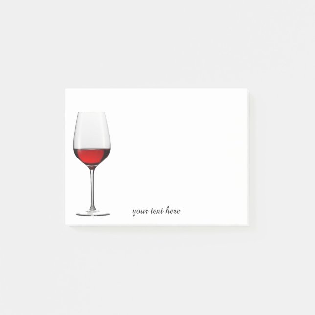Rotwein-Glaspost-itanmerkungen Post-it Klebezettel (Vorderseite)