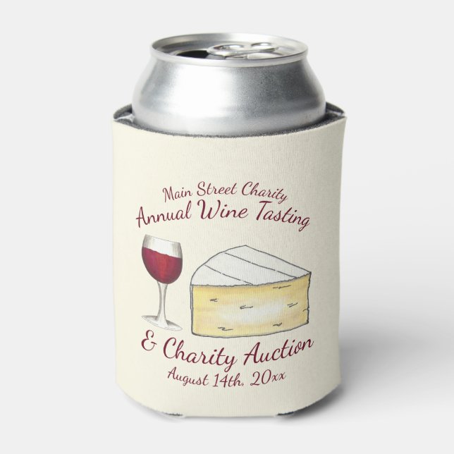 Rotwein Glass Brie Wohltätigkeit Degustation Dosenkühler (Kanne Vorderseite)