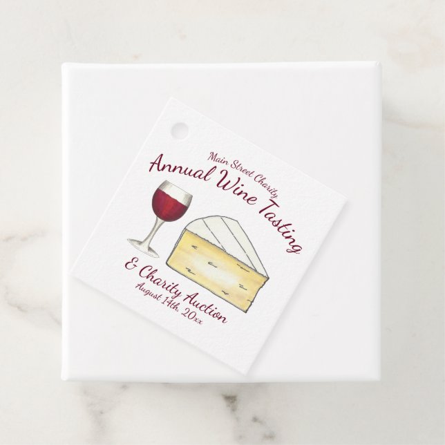 Rotwein Glass Brie Wohltätigkeit Degustation Geschenkanhänger (Beispiel)