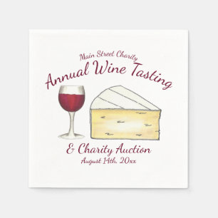 Rotwein Glass Brie Wohltätigkeit Degustation Serviette