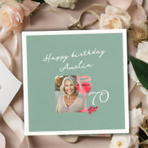 Rotwein Glass Watercolor Geburtstagsparty Foto