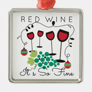 Rotwein ist so ein schöner Gourmet Weihnachtsschmu Ornament Aus Metall
