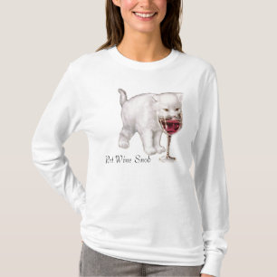 Rotwein-Katzen-Snob-T - Shirt