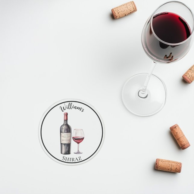 Rotwein Lover Untersetzer - Personalisierter Wein (Personalised red wine stone coaster)