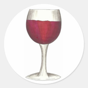 Rotwein Merlot Cabernet Degustationsglas-Aufkleber Runder Aufkleber