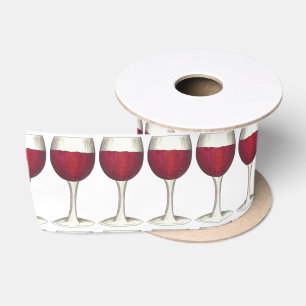 Rotwein Merlot Glass Glass Feinschmecker Print Rib Satinband