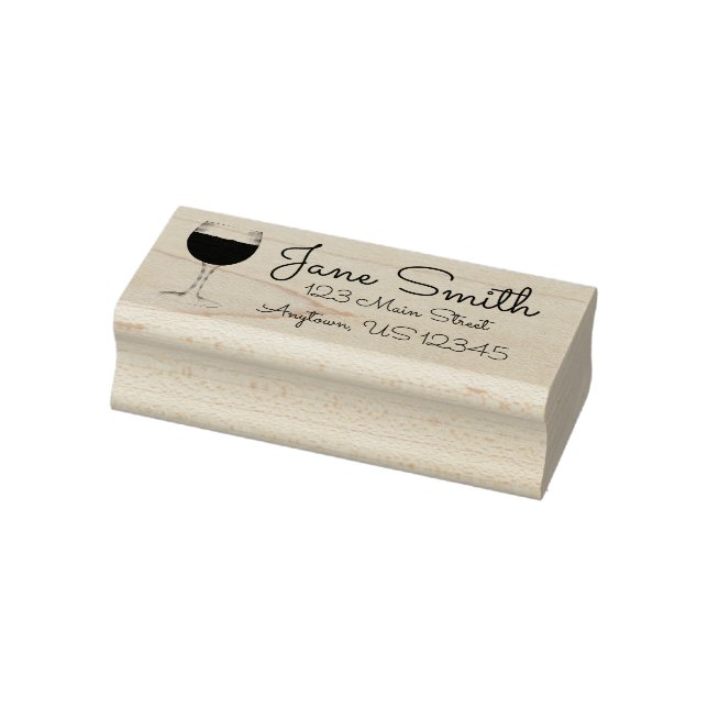 Rotwein Merlot Glass Weinkeller Personalisiert Ans Gummistempel (Stempel)