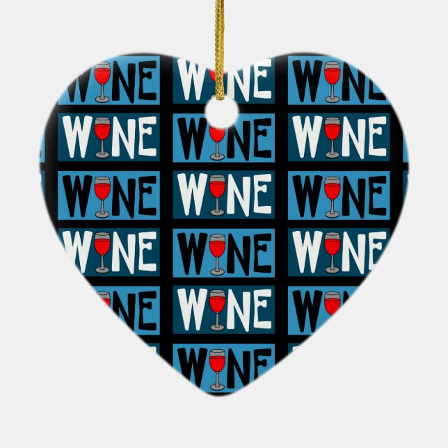 Rotwein-Muster Keramik Ornament (Hinten)