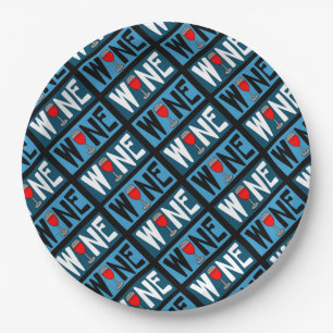 Rotwein-Muster Pappteller