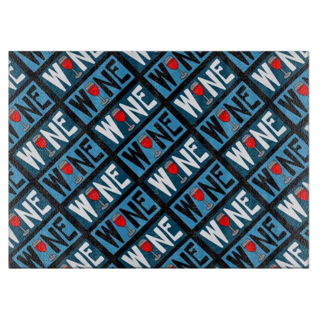 Rotwein-Muster Schneidebrett (Vorderseite)