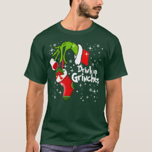 Rotwein trinke Grinches lustiges Weihnachten T-Shirt