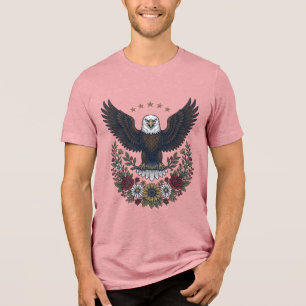 Rotwein- und Blau-patriotischer Weinliebhaber Tri-Blend Shirt