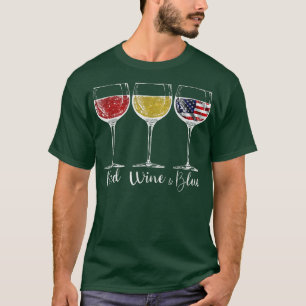 Rotwein und blaue Brille, USA US Vereinigte Staate T-Shirt