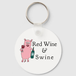 Rotwein und Rotwein Schlüsselanhänger