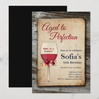 Rotwein, Weineinladung, gereift bis zur Perfektion Einladung