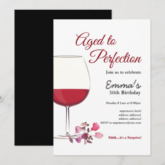 Rotwein, Weineinladung, Perfektionierungsalter Einladung