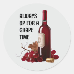 Rotwein-Zeit-Aufkleber Runder Aufkleber