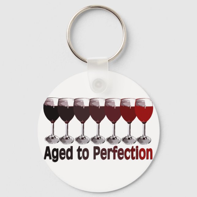 Rotwein zum Geburtstag Schlüsselanhänger (Vorderseite)
